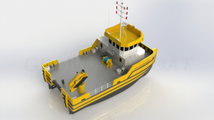 Grandsea Catamaran 18m Towing And Pushing Crane Barge for Sale
